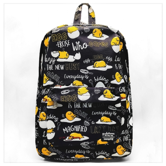 17" Official Sanrio Gudetama Squish Lazy Egg Nylon Backpack By Loungefly - Picture 1 of 8